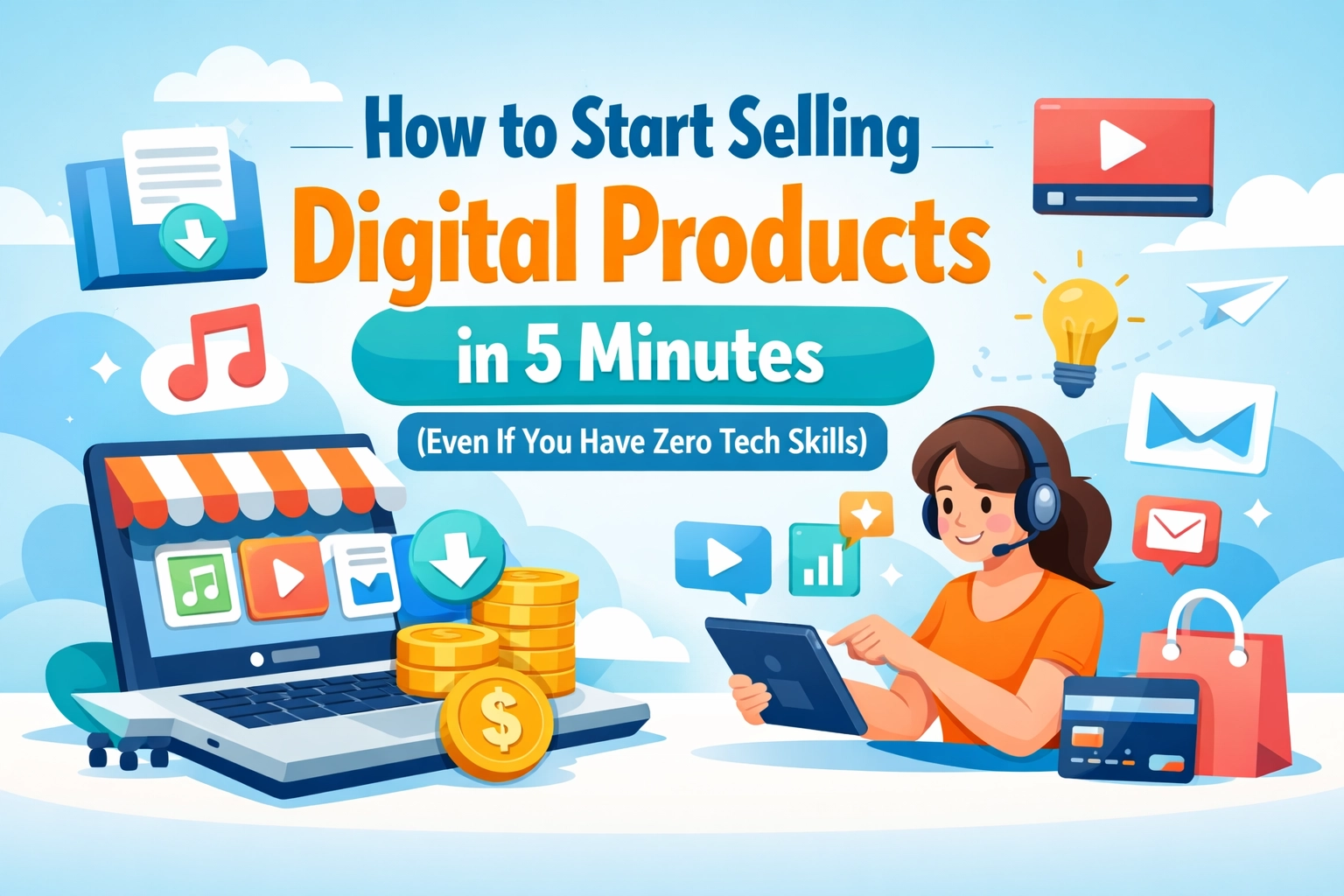 Read more about the article How to Start Selling Digital Products in 5 Minutes (Even If You Have Zero Tech Skills)