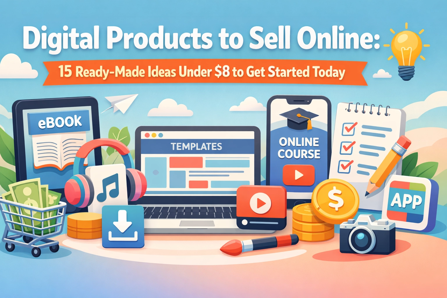 You are currently viewing Digital Products to Sell Online: 15 Ready-Made Ideas Under $8 to Get Started Today