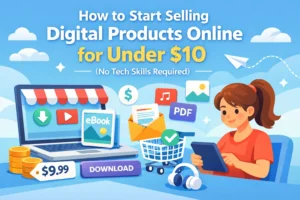 Read more about the article How to Start Selling Digital Products Online for Under $10 (No Tech Skills Required)